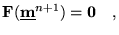 $\displaystyle \mathbf{F}(\underline{\textbf{m}}^{n+1})=\mathbf{0}\quad,$